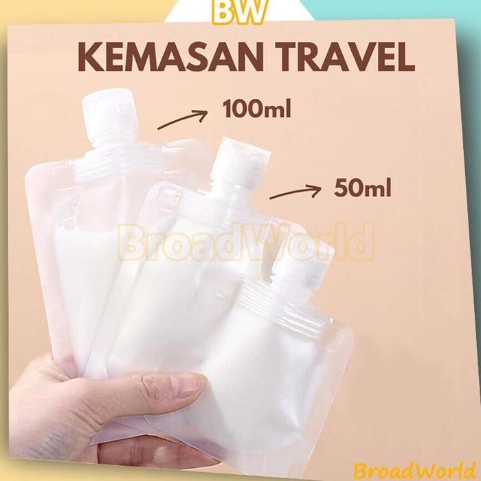 Pouch Cairan Kemasan Kosong Liquid Shampo Sabun Body Lotion Isi Ulang Bahan Plastik 30ml 50ml 100ml 