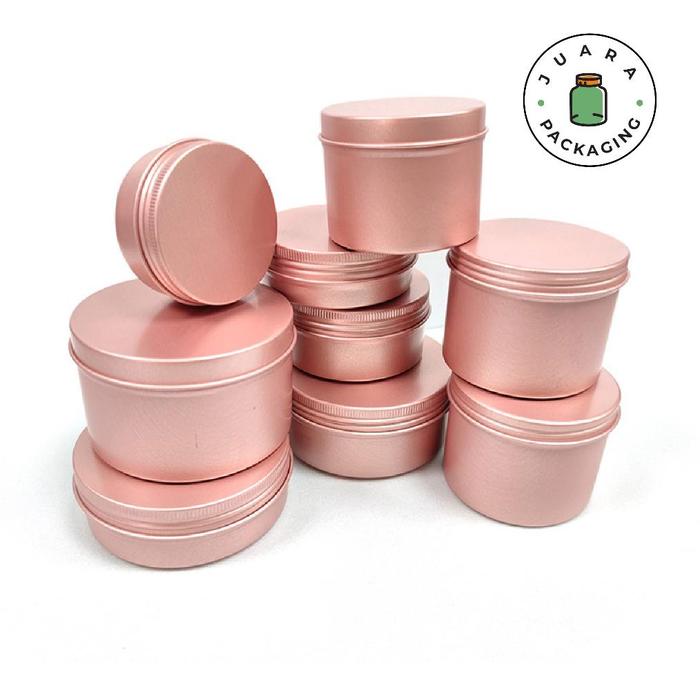 Jar Aluminium 5ml 10ml 15ml 30ml 50ml 60ml 100ml 150ml Pink Rose Gold Jar Kaleng Tutup Ulir