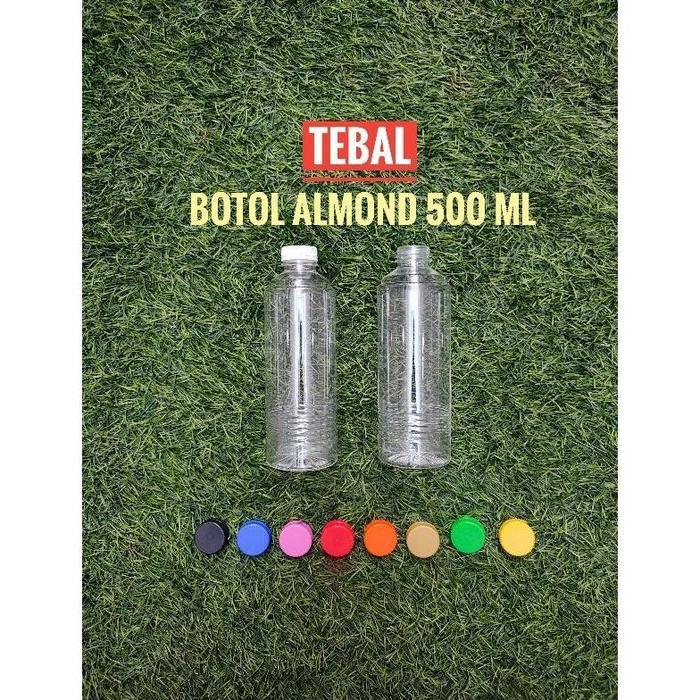 Botol Almond 500ml Tebal / Botol Plastik 500ml / Botol Susu / Botol Jus