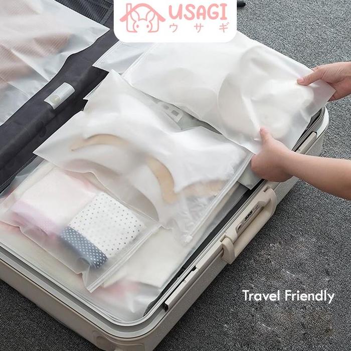 USAGI OFFICIAL - Waterproof Frosted Ziplock Bag - 1 Pcs Travel Anti Air Packing Plastik Pouch Zipper