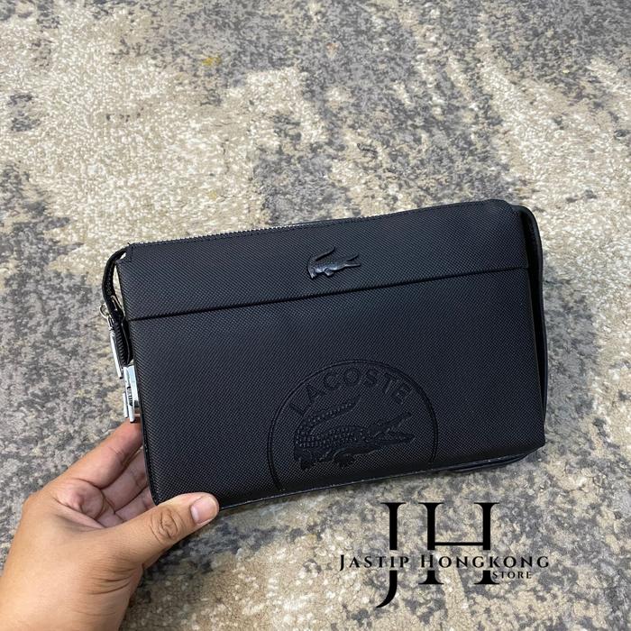 Clutch lacoste Pria Hitam / handbag lacoste /tas tangan lacoste