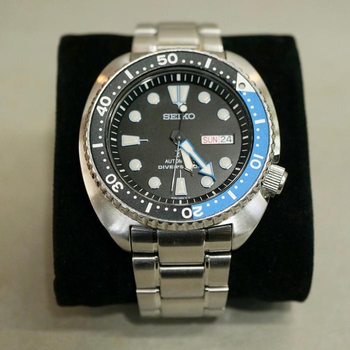 Seiko Prospex Turtle Batman Automatic Divers Black Dial Silver Stainless Steel