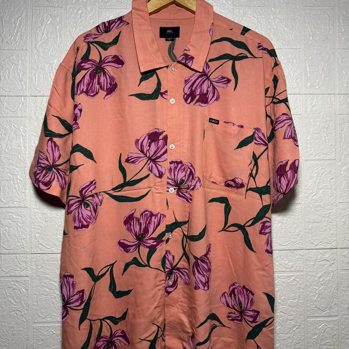 KEMEJA HAWAII OBEY SECOND THRIFT (size besar)
