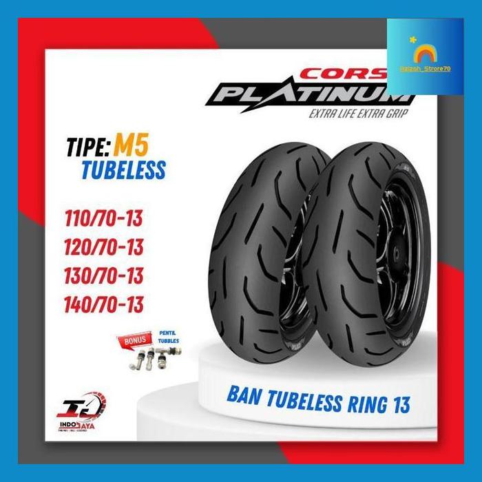 Zizah|| [Bayar Di Tempat] Ban Corsa Tubeless Platinum M5 Ring 13 / Ban Luar M-5 / M 5 (110/70-13 - 1