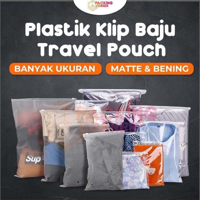 Travel Pouch Zipper Klip Storage 15x20 18x25 20x30 25x35 30x40 35x45