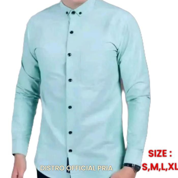 Kemeja hijau mint pria Kemeja hijau tosca pria Kemeja hijau tosca laki