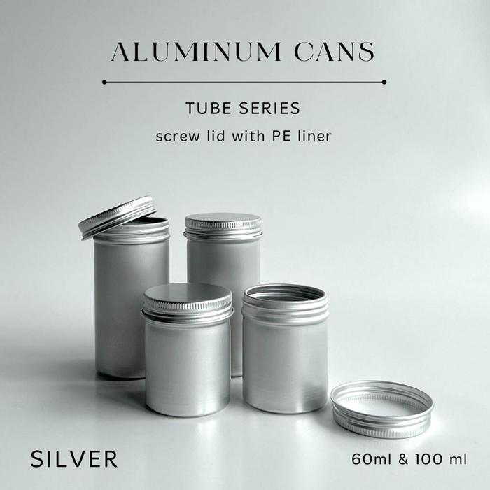 Kaleng Pomade Aluminium Tin Can Tube Tinggi Kurus Pot Pomade Tutup SCREW PE LINER