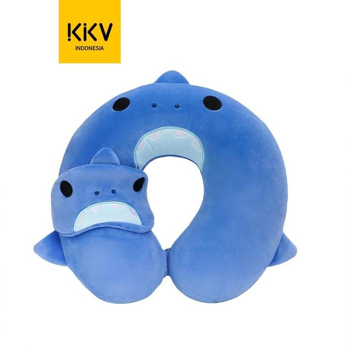 KKV Alba Sol Set Masker Mata dan Bantal Leher Seri Hewan Hiu Dinosaurus Anjing