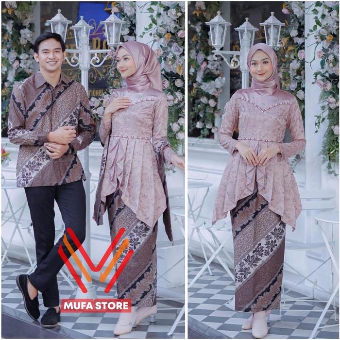 [ New ] Batik Couple Kebaya Modern Kebaya Wisuda Tunangan Ln Baju Kondangan 2022 Nafila1
