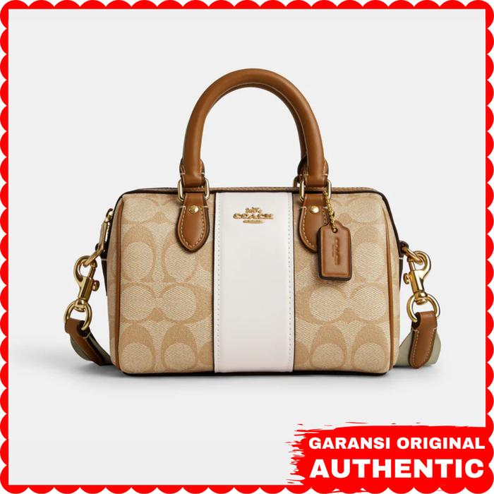 Tas Coach Wanita Mini Rowan Crossbody In Signature Canvas With Stripe Original Authentic