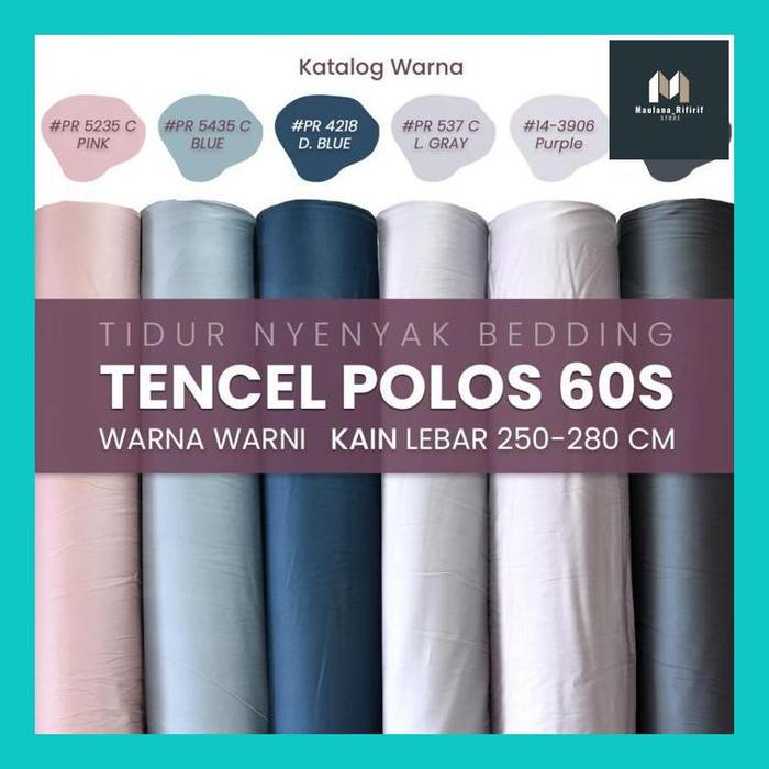 MAULA** KAIN METERAN SUTRA BAMBOO 60S KAIN SPREI SARUNG BANTAL POLOS 280 & 250 CM WARNA WARNI WHITE