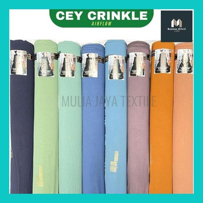MAULA** KAIN CEY CRINKLE AIRFLOW PREMIUM TEBAL METERAN CAF