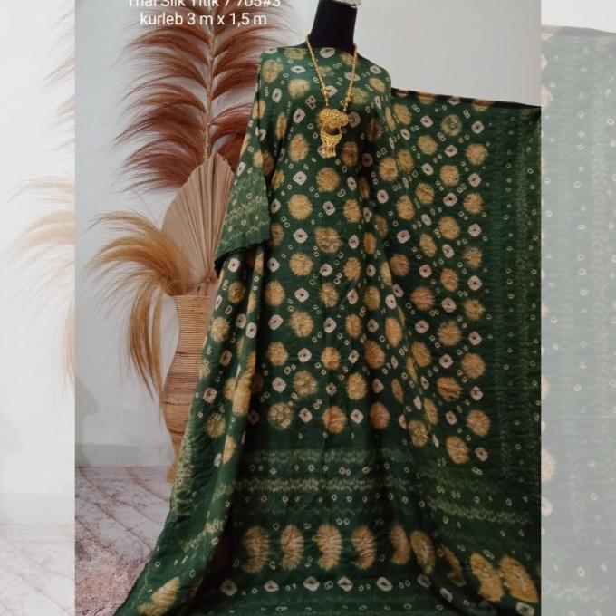Kain Jumputan Titik 7 Bahan Dasar Batik 3 Meter Handmade