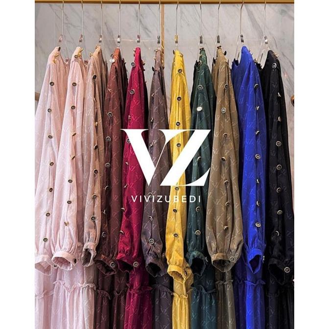 VZ Signature Embossed Dress ORIGINAL VIVI ZUBEDI All Size Material Premium Ceruty