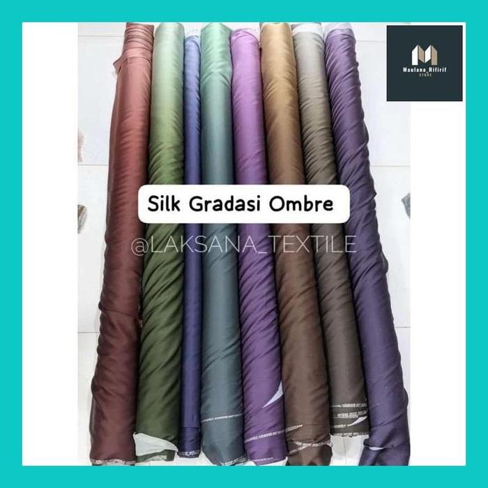 MAULA** KAIN SILK GRADASI OMBRE | KAIN GRADASI 2 WARNA | ARMANY SILK OMBRE