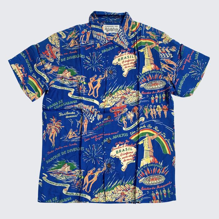 Blue Traditional The Guilty Parties Wackomaria Japan Hawaian Mens Open Colar Shirts - Unisex - S