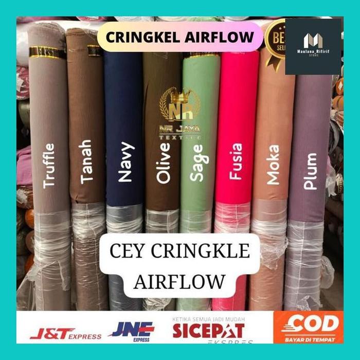 MAULA** KAIN CEY CRINKLE AIRFLOW PREMIUM POLOS METERAN