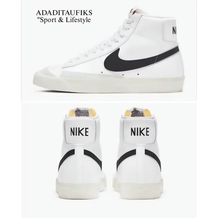 Sepatu Sneakers Nike Blazer Mid '77 Vintage White Black Original BQ6806-100