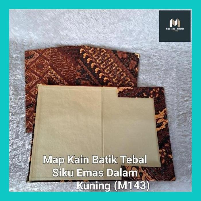 MAULA** MAP KAIN BATIK TEBAL SIKU EMAS DALAM KUNING (M143)