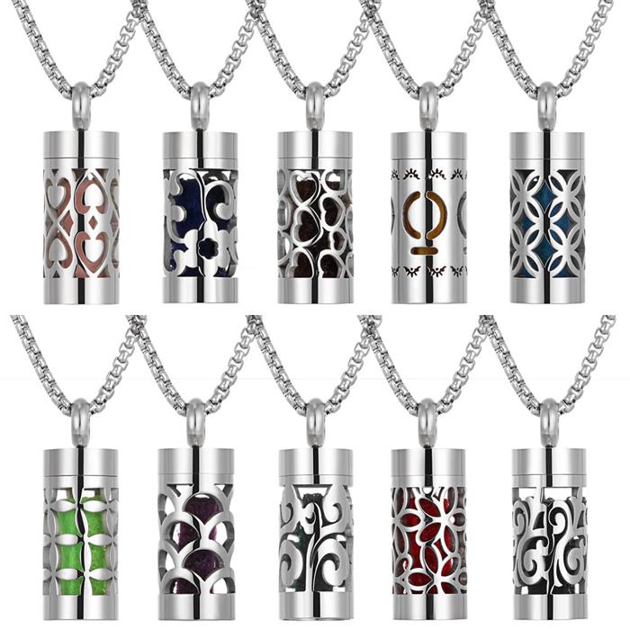 Kalung diffuser Liontin Silinder essential oil / parfum aromaterapi / Fragrance Pendant essential oi