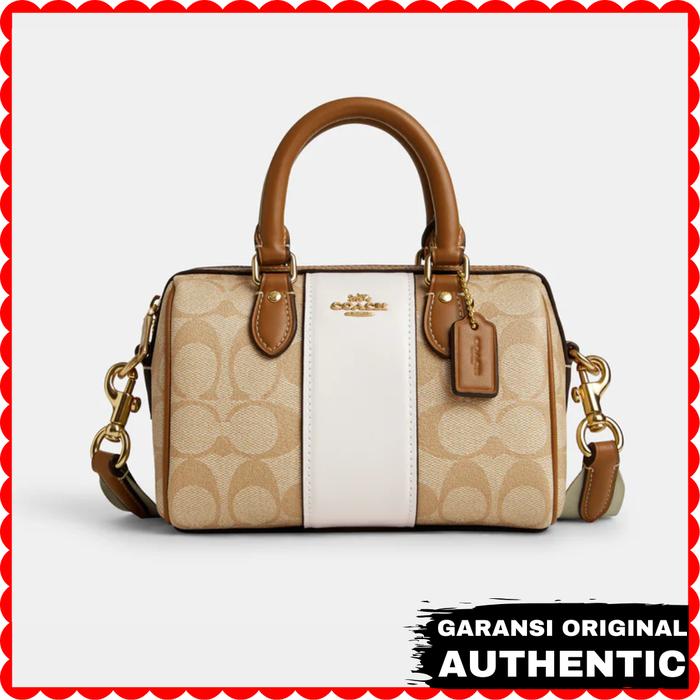 Tas Coach Wanita Mini Rowan Crossbody In Signature Canvas With Stripe Original Store Branded Authent