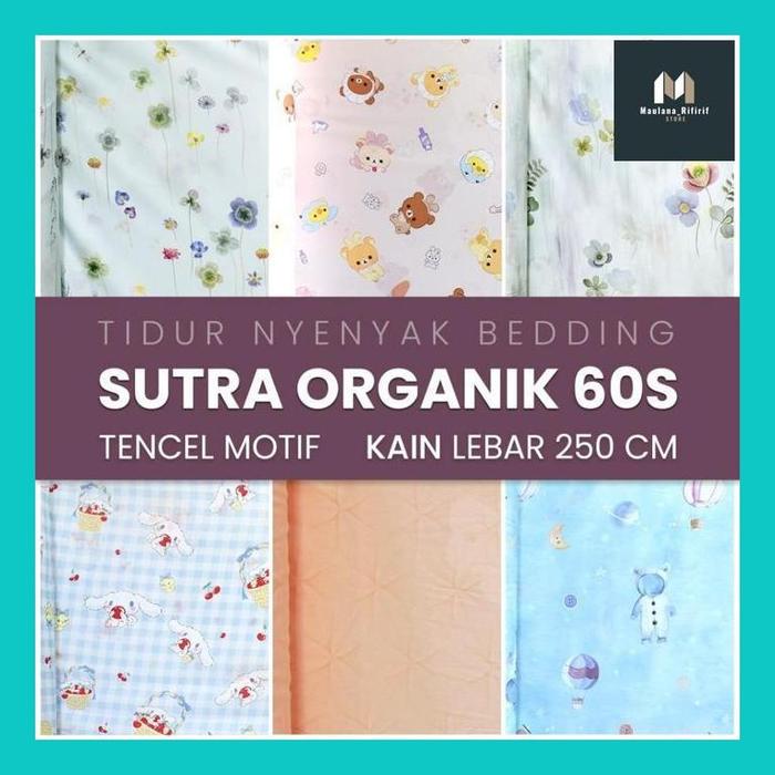 MAULA** KAIN METERAN SUTRA BAMBOO 60S MOTIF ANAK ASTRONOT BUNGA ABSTRAK KUCING KITTY MARBLE KAIN SPR