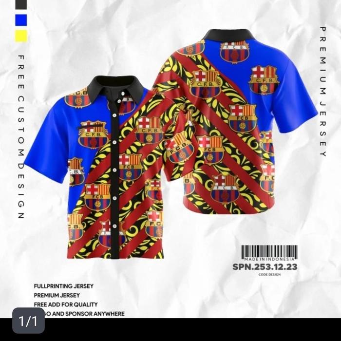 Batik Barca Printing/Kemeja Batik Barca
