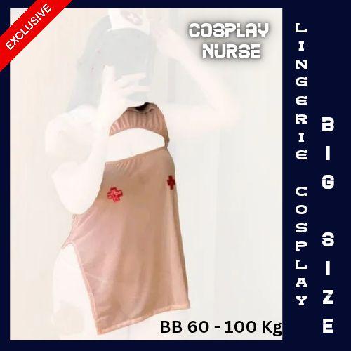 Lingerie SEXY Cosplay Nurse Suster Size BESAR JUMBO BB 60-100 kg Transparan Import