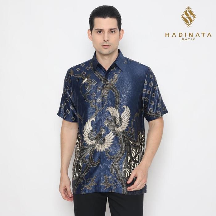 Hadinata Batik Pria Kemeja Pendek Furing Semi Sutra Fahmi Falika