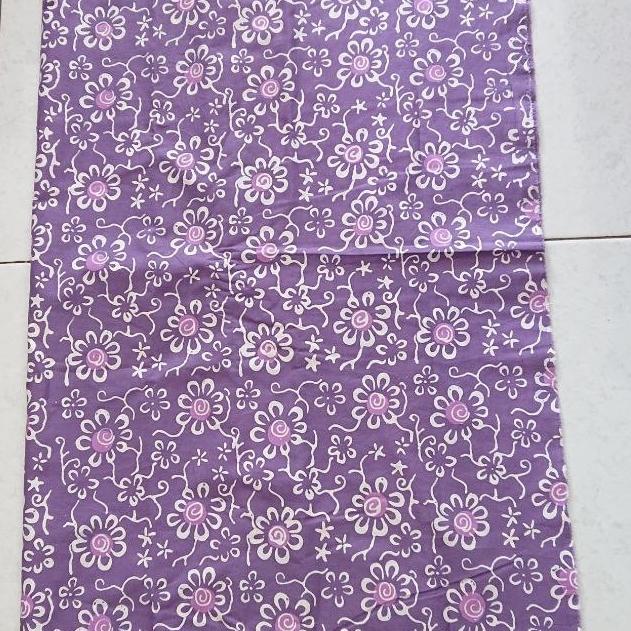 Kain Batik Cap Handmade Bunga Rambat Ungu