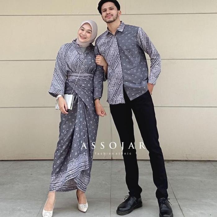 Assojar - Couple Batik Sekar set / Baju setelan couple batik
