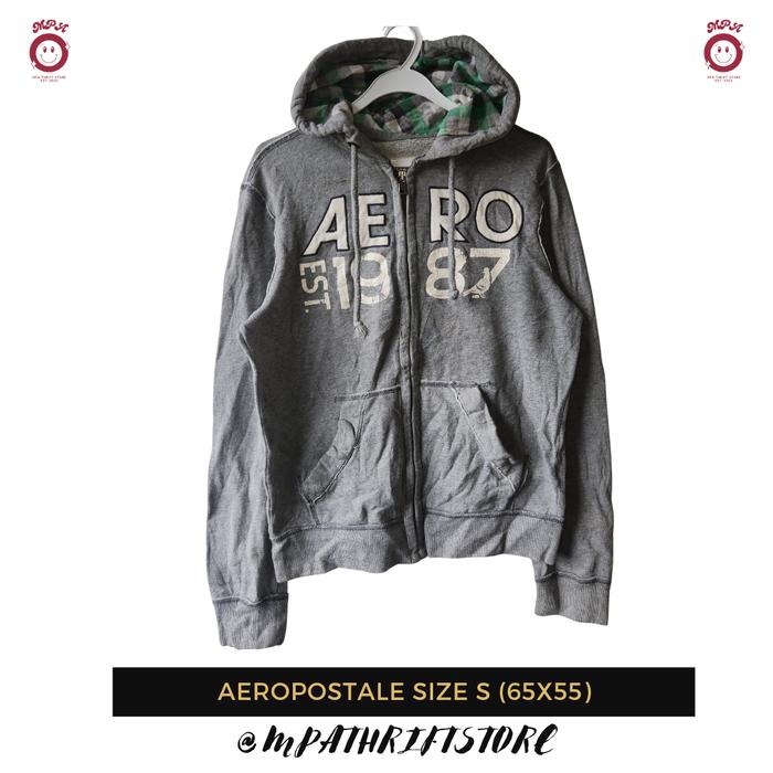 Zipper Hoodie Aeropostale Size S Grey Second Branded