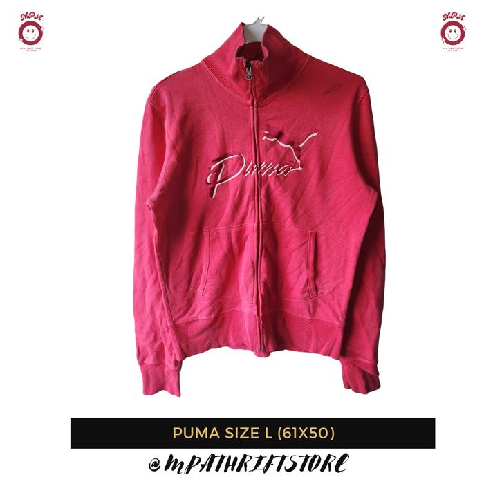 Zipper Hoodie Puma Size L Pink Second Branded