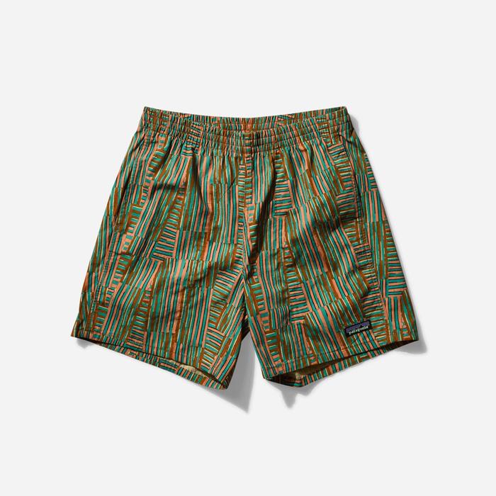 Patagonia Men's Funhoggers 6 Inch Shorts Quilty Fitz / Heartleaf Green Original
