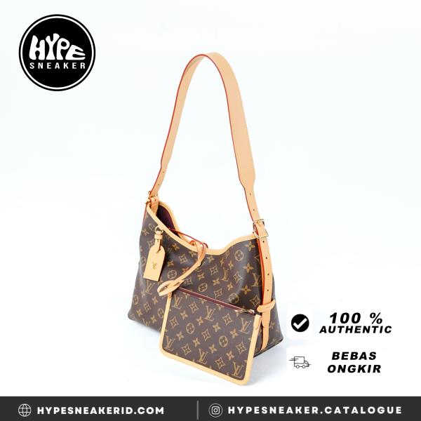 Tas LOUIS VUITTON LV CARRYALL PM MONOGRAM BROWN SHOULDER BAG 100% ORIGINAL