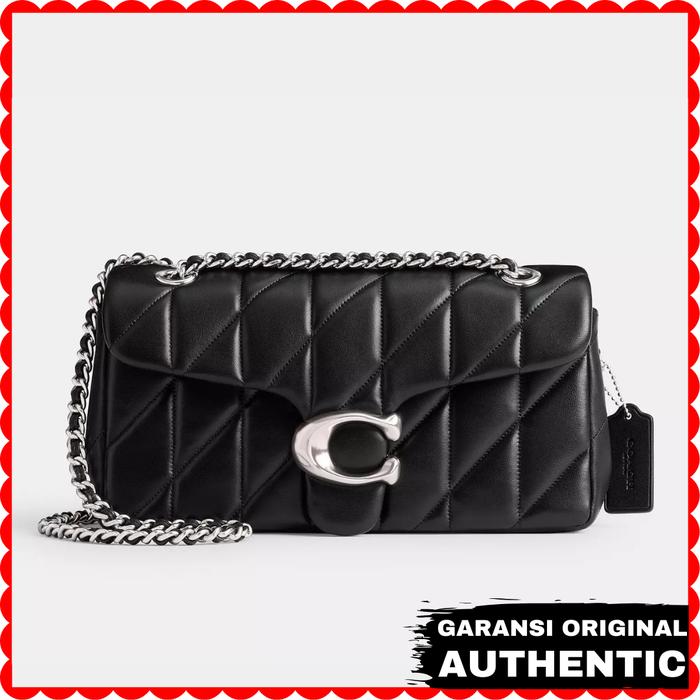 Tas Coach Wanita Tabby Shoulder Bag With Quilting Black Silver Original Store Branded Authentic