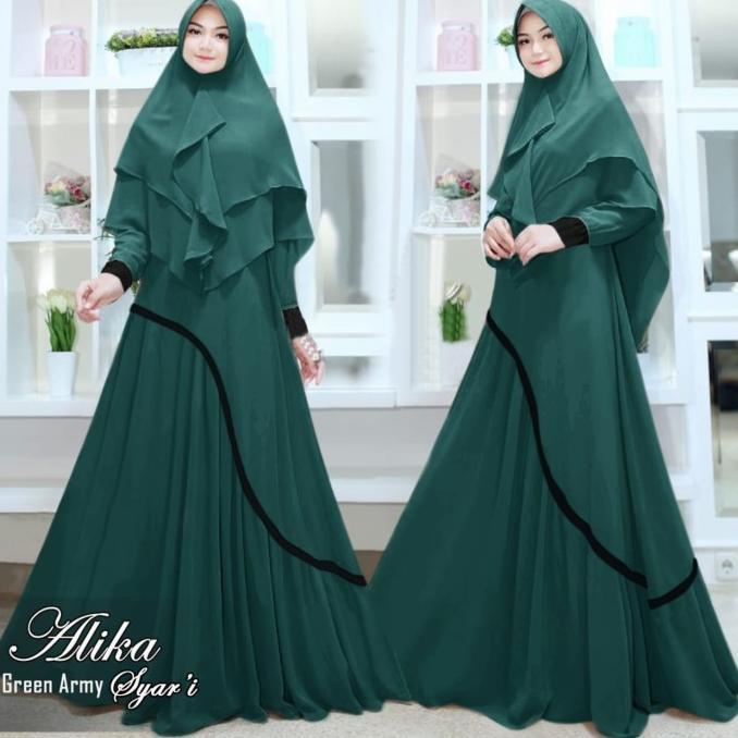 alika gamis syari jumbo merek original asli