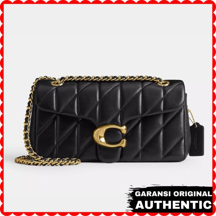 Tas Coach Wanita Tabby Shoulder Bag 26 With Pillow Quilting Black Gold Original Store Branded Authen