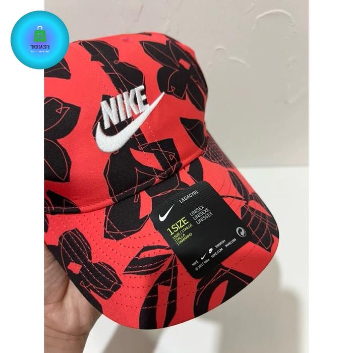 Topi Nike Merah Hitam Asli 100% Sesuai Foto