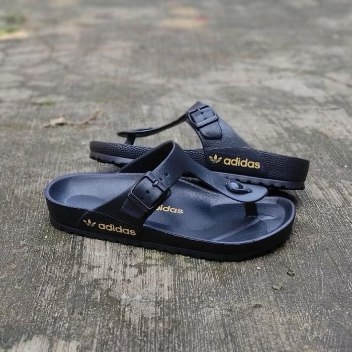 SANDAL JEPIT PRIA ADIDAS BLACK GOLD ORIGINAL SENDAL JEPIT KARET EVA ANTI SLIP
