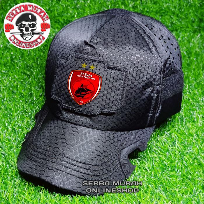 Topi Coak Honeycomb Black OPS Patch Logo PSM MAKASAR Baseball Caps Tactical Lasercut Best Quality Pr