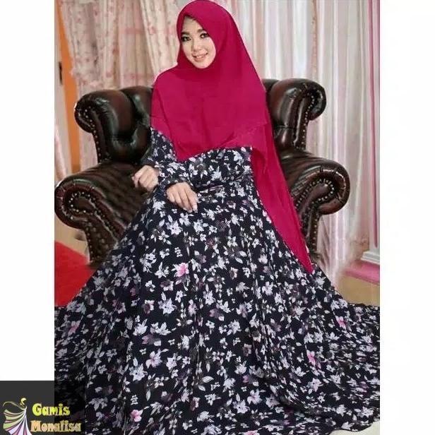 Gamis Wolfis Monalisa Motif Payung Cantik Murah Syari Lira Virna Sale