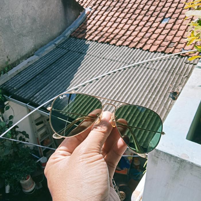 rayban Aviator lensa G15 size 58[]14 jenis rayban langre metal frame Arista glod koondsi biak mulu