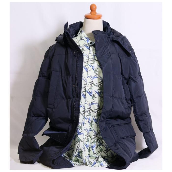 jaket pria geox respira duck down blue navy original