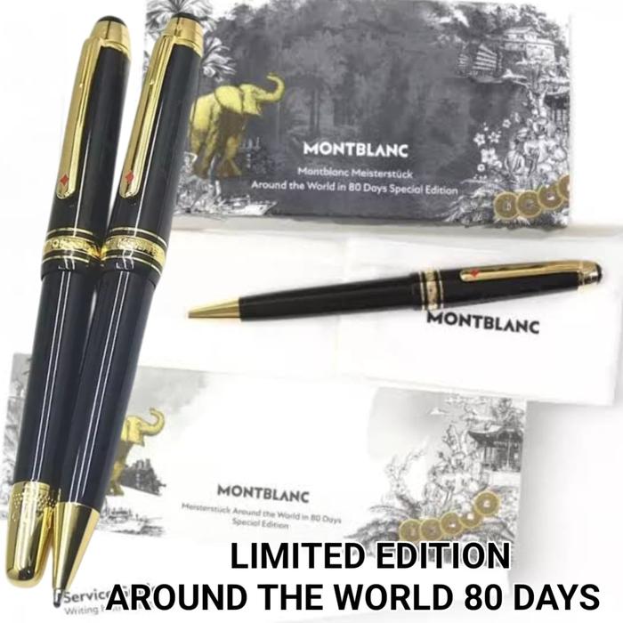 Ballpoint Mewah Couple Set Limited Edition Monbl@nk Meisterstuc Around The World Lengkap Dengan Box 