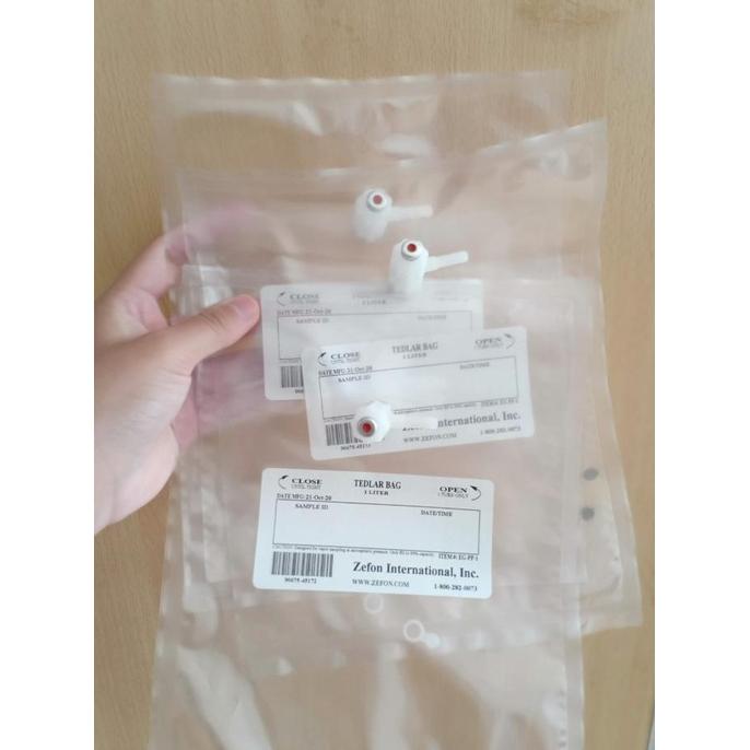 Tedlar Bag Gas Sampling, Ready Stock Tedlar Bag 1,0 Liter