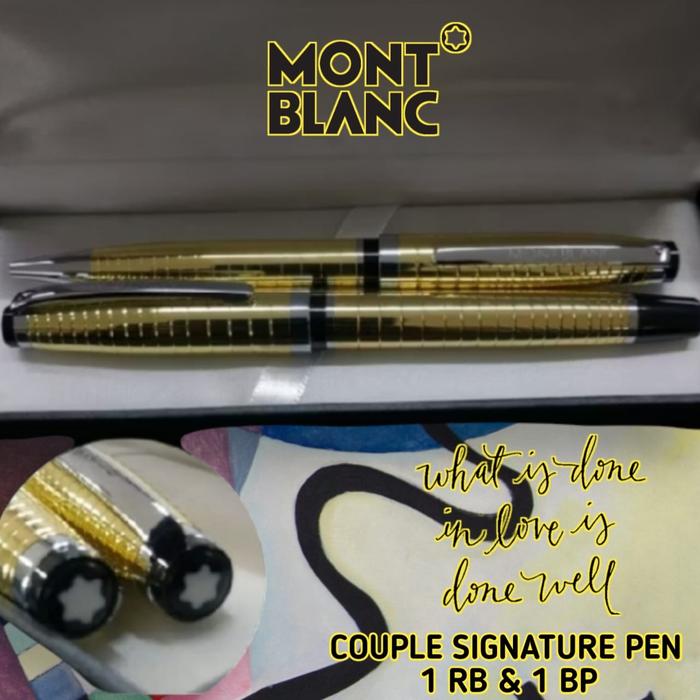 Ballpoint Mewah Couple Set Monbl@nk Lengkap Dengan Box Bludru Exlusive Monbl@nk