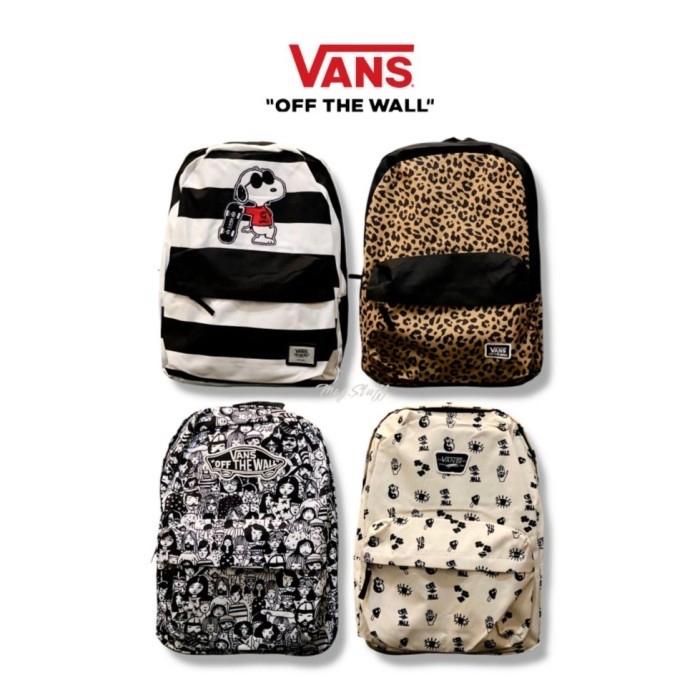 Vans Backpack Leopard Snopy Peanuts Tas Ransel Pria Wanita Original 100%