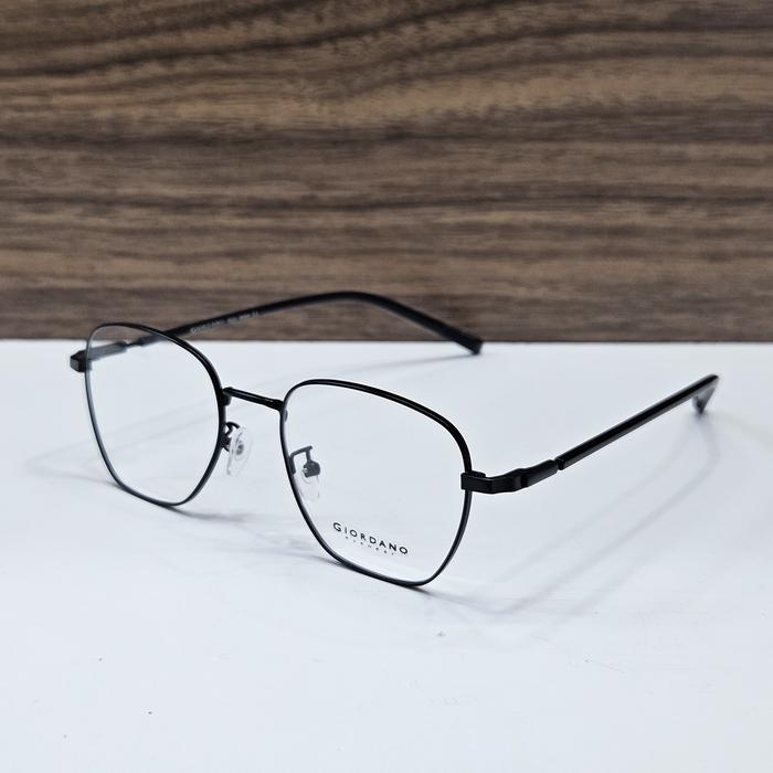 frame kacamata pria wanita kotak bahan metal giordano GA619 001 49 hitam full digieye hvp bc + warna