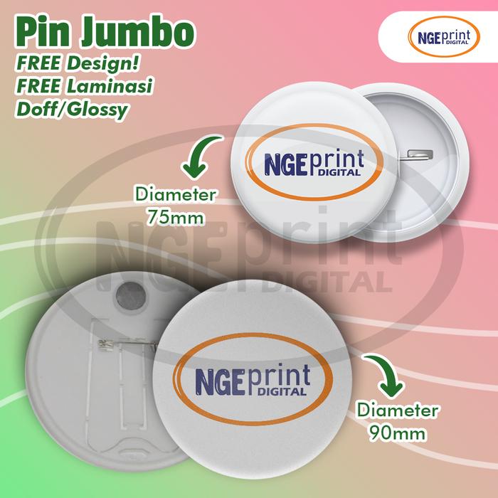 [JUMBO] Pin Peniti Jumbo Ukuran 75mm & 90mm / Cetak Pin Peniti Jumbo Bisa Custom Design